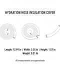 Diagram showing dimensions of 13 Inch Neoprene Style Hydration Hose Insulator Sleeve Thermal Cover with weights and measurements.