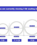 Mini 3 Qt Instant Pot Sealing Ring Set With Float Valve Caps 2 Pack Compatible With Duo Plus 3 Quart, 3 Qt ring size chart