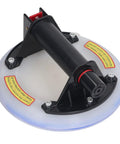 Heavy Duty Vacuum Suction Cup Lifter Tool For Glass Ceramic Tiles And Car Shells With Strong Grip Durable Abs Silicone Build, top view, black handle.