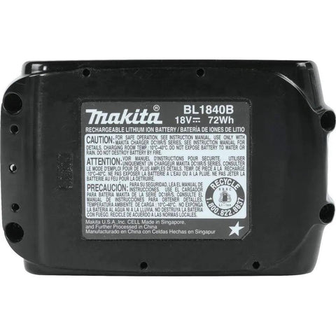 Twin Pack 18V LXT Lithium Ion 4.0Ah Batteries With LED Charge Indicator Up To 35 Percent More Run Time Per Charge back view