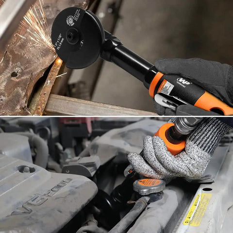 Using Beefy 3 Inch Pneumatic Cut Off Tool Kit With 5 Die Grinder Cut Off Wheels 18000 RPM Fast Air Powered Metal Sheet Cutter