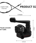 Diagram of Seven Eighths Inch Thumb Throttle Kit With Throttle Cable For Aluminum Motorcycle And Mini Bike, showing dimensions.