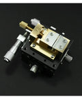 XY Axis Linear Stage With Fine Tuning Frame For Manual Displacement And High Precision Measuring, brass components, top view