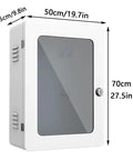 Rugged Workhorse Wall Mount EV Charger Protection Box With Vented Heat Dissipation Universal Fit For Electric Vehicles Lockable Weatherproof Station Enclosure Set Of Two White with dimensions.