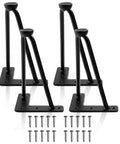Heavy Duty Hairpin Leg Set For Furniture 10 Inch Three Eighths Inch Solid Iron Black Metal Table Legs Four Pack With Floor Protectors Ideal For Dresser Bench Cabinet Stool And DIY Projects, shown with screws