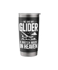 Sailplane Pilot Insulated Stainless Steel Tumbler For Glider Enthusiasts And Soaring Fans with glider print and quotes