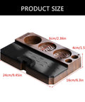 The Legit Non Slip Portafilter Rack And Coffee Distributor Holder Tamper Stand Tool Organizer Tamping Station For Home Barista Espresso Brewing Tools Badass Setup in wood and black rubber.