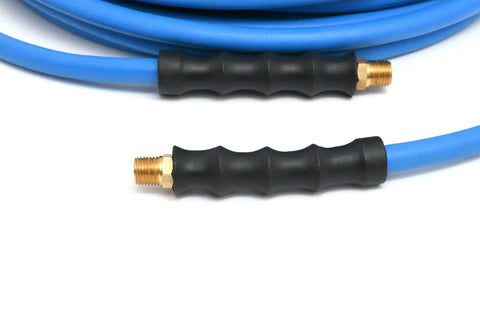 Lightweight Half Inch 100 Foot Rubber Air Hose With 300 PSI, Kink-Resistant And Lays Flat, 100 Percent Rubber Construction, Ultra Flexible And Strong, Ozone Resistant, Temperature Range 50F To 190F, High-Strength Polyester Braided