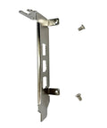 Solid Three Port Low Profile Short Bracket For Nvidia Quadro P400 And T400 Graphics Cards with screws, side view showcasing metal plate.