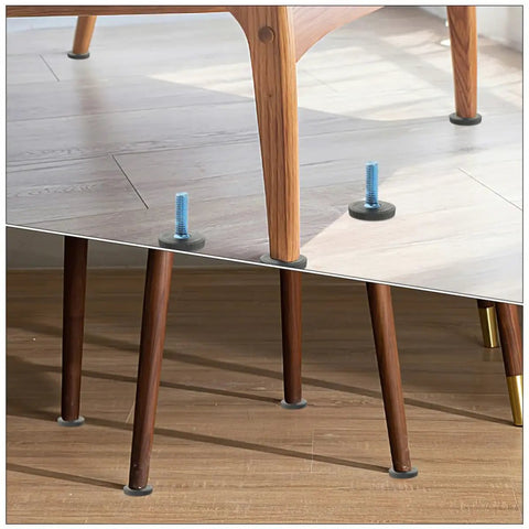 Beefy Heavy Duty Adjustable Furniture Leveling Feet Set M8 Threaded Screws For Tables And Chairs ABS And Iron Construction Anti Friction Design For Stable No Slip Sturdy Support on chair and table legs
