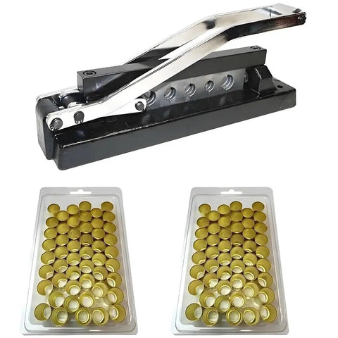 Heavy Duty H8 Hose Crimping Kit for Desk or Portable Use with Five Die Sizes, Cast Iron Body, Includes Fifty Ferrules