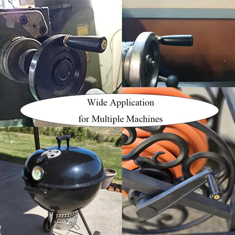 Built Tough Revolving Handle Knob Handwheel M12 X 120mm Threaded Stem Lathe Crank, Black Metal Bakelite Grip in various uses