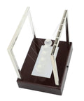 Classic Desk Pendulum Toy With Stable Base Cradle Science Gadget For Energy Transfer, glass balls, plastic base, side view