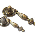 Antique Bronze Drawer Pulls 4 Pack With Screws, Vintage Decorative Handles For Furniture, Zinc Alloy, Close-up View
