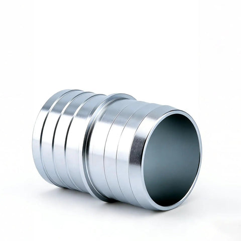 One And A Half Inch Hose Barb Splice Coupler Kit Aluminum Repair Fittings for Radiator Coolant Hoses showing one barbed connector