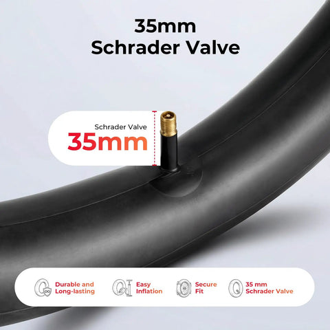 35mm Schrader valve on 24 Inch Bike Inner Tubes Twin Pack 24x1.75 1.95 2.10 2.125 Butyl With 35mm Schrader Valve Includes 2 Tire Levers