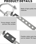 Close-up of Beefy Universal Exhaust Hanger Bracket for Cars and Trucks, showing galvanized metal and flexible rubber parts