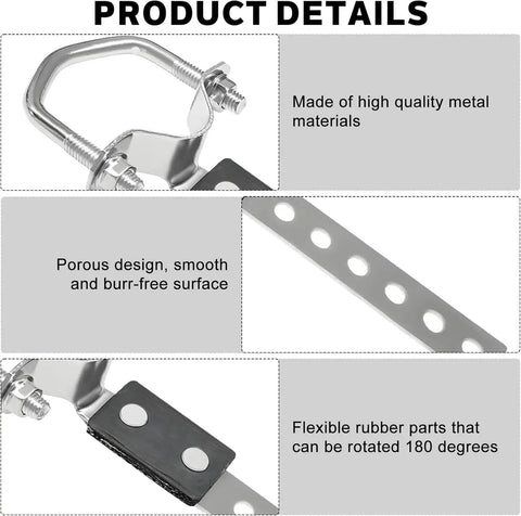 Close-up of Beefy Universal Exhaust Hanger Bracket for Cars and Trucks, showing galvanized metal and flexible rubber parts