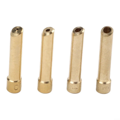 4 Piece Wedge Collet Kit For TIG Welding Torch SR WP 17 18 26 showcasing brass collets in four sizes for electrode precision