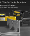 Precision Electric Tapping Machine With 360 Degree Universal Arm For Iron Steel Aluminum M3 To M16, showing adjustable multi-angle tapping setup.