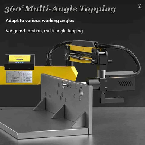 Heavy Duty Electric Tapping Machine With Zero Fuss Touch Controls Universal 360 Vertical Drill Arm for multi-angle tapping on metal.