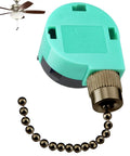 Three Speed 4 Wire Ceiling Fan Switch Replacement in bronze finish with pull chain, green housing, L1 L2 L3 modes