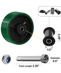 5 Inch By 2 Inch Heavy Duty Caster Wheels Set Of Four With Polyurethane On Cast Iron Wheel For Cart And Toolbox Industrial Grade