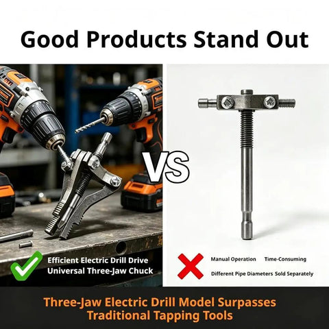 Heavy Hitter Broken Pipe Extractor Tool With Deep Bite Serrations compared to traditional tools for efficient plumbing repairs.