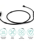 lekiliky black brake pad wear sensor cable, front view for BMW F30/F31/F32/F33 (OEM 34352284656/34356792292)