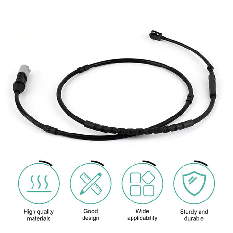 lekiliky black brake pad wear sensor cable, front view for BMW F30/F31/F32/F33 (OEM 34352284656/34356792292)