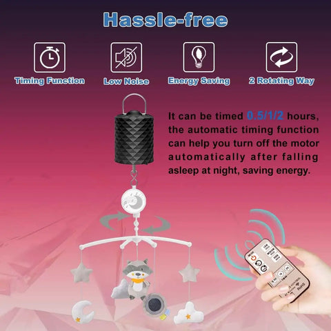 Disco Ball Motor With Remote For 6 To 20 Inch Mirror Balls, 12 Lbs Capacity, adjustable motor above a crib mobile decor