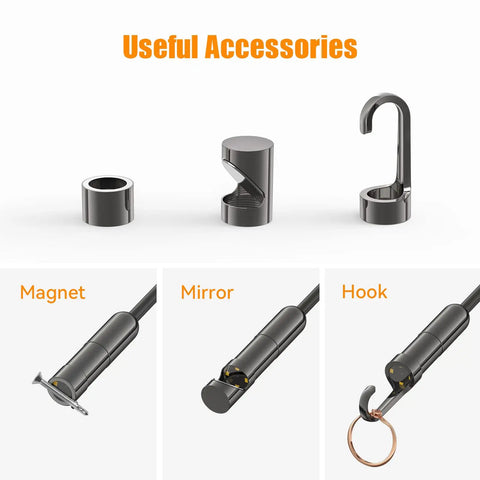 5.0MP USB Auto Focus Endoscope For Android, Windows, MacBook, HD Inspection Camera With Autofocus, Flexible Probe, USB OTG, Perfect For Pipes, Engines, Tight Corners, Plumbing, And DIY Diagnostics accessory set with magnet, mirror, and hook