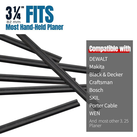 3-1/4 Inch Planer Blades Set - 10 High Speed Steel Knife Blades, 82 mm X 5.5 mm X 1.2 Mm, Perfect For DIY Projects And Pros