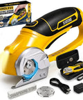 Hella Cool Cordless Electric Scissors With Bright LED Light And Safety Lock For Easy Cardboard Cutting, compact electric scissors with accessories.