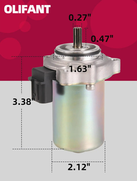 Honda Power Shift Control Motor Replacement For Rancher 420 TRX420 2007-2025 And Foreman 500/520 ATVs, silver gear motor with 11 teeth, 3.38 in tall