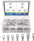 125 Piece Marine Grade Heavy Duty Tinned Copper Wire Lugs Battery Cable Ends Eyelets SC Ring Terminal Connectors Assortment Kit For Auto Electrical Projects And DIY Wiring