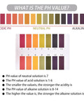 Color chart showing pH values 1 to 14 for Full Range pH Test Strips Kit 1 To 14 With 480 Pieces In 6 Pack For Water Soil Food Urine Saliva Soap