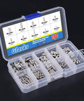 200 Piece M3 M4 M5 M6 M8 Hex Allen Head Socket Set Screw Assortment Kit Made Of 304 Stainless Steel with Plastic Box