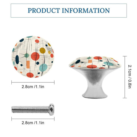 Top Notch Modern Mid Century Round Cabinet Knobs With Included Screws For Kitchen Drawers And Furniture Slick Hardware Upgrade No Sweat Easy Setup Set Of Two, colorful design, 1.1in diameter, metal base with included screw.
