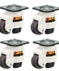Four Piece Leveling Casters For Workbenches With Nylon Wheels And Rubber Feet Retractable Caster Set Load Up To 2200 Lbs Each