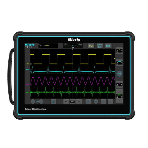 On The Go 4 Channel Oscilloscope With 100 MHz Bandwidth And 1 Giga Samples Per Second Sampling Rate Portable Handheld Scope With A 10 Inch Touch Screen Built For Field Work And Tinkering