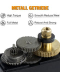 Close-up of metal gears from the MG995 Digital RC Servo Motors Set Four Pack With Metal Gears High Speed Torque For Smart Cars Robots Boats