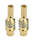 MIG Torch Consumable Kit For 15AK And MB15 With 0.8mm Copper Contact Tips, close-up of two brass tip holders