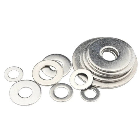 Flat Washers Set For M3 M4 M5 Stainless Steel 200 Piece Assortment Kit Heavy Duty Load Spreader That Keeps Fasteners Tight And Materials Safe Ideal For Automotive Furniture DIY Projects And Everyday Repairs, assorted washers