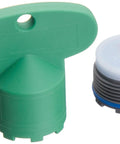 Gray Aerator Kit With Removal Tool For Faucets, durable replacement part with green tool, ideal for kitchen and bathroom.