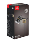 Box of Dope Modern Industrial Swing Arm Wall Sconce in Matte Black with Brass Accents