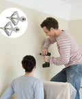 Heavy Duty Drywall Anchor Kit With Plastic Hollow Wall Anchors And Screws For Easy Safe Mounts In Drywall Ideal For Hanging Shelves Picture Frames TV Brackets And Light Fixtures, man drilling wall anchor