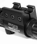 Close-up of 1022 Rifle Scope Base Rail Mount With Green Laser Sight Kit Picatinny Weaver Top Mount Aircraft Aluminum