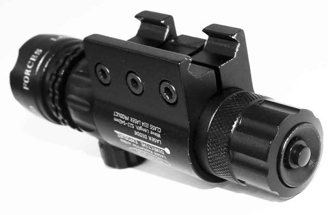 Close-up of 1022 Rifle Scope Base Rail Mount With Green Laser Sight Kit Picatinny Weaver Top Mount Aircraft Aluminum