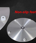 Bottom view of heavy duty lazy susan turntable plate 60-120 cm with non-slip feet and aluminum base for 360 degree smooth rotation.